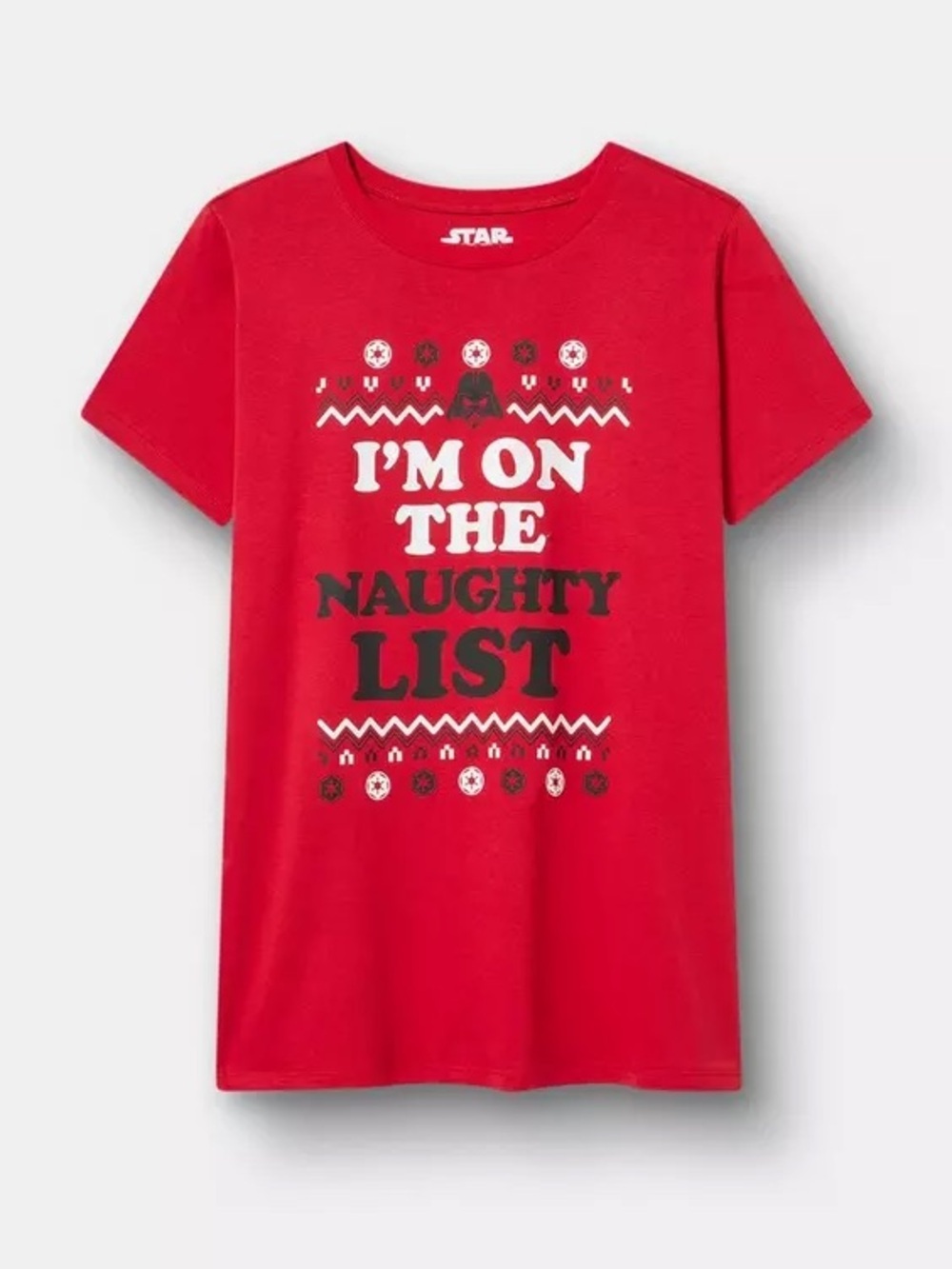 NWT Torrid Star Wars Red 'I'm On The Naughty List' Graphic Tee